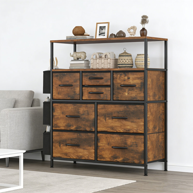 8 Drawer Storage Drawer, Brown/Black