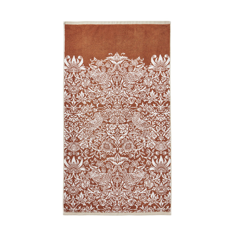 100% Cotton, Hand Towel, Orange Floral