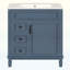 Armoire de rangement compacte pour salle de bain avec lavabo en céramique, 2 tiroirs et tablette réglable-118547481