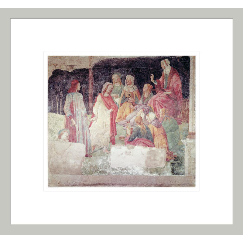 Young Man Greeted by Seven Liberal Arts from the Villa Lemmi by Sandro Botticelli -Framed Giclee Print, 13.75" H x 14.74" W