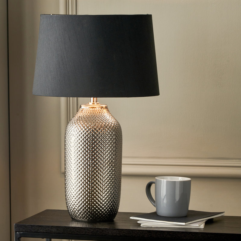 Soler Ceramic Table Lamp, Silver