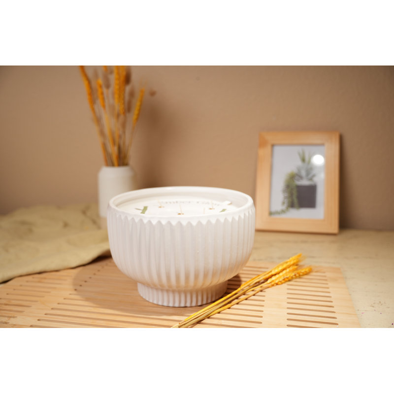 Bougie bol en céramique 8in (50 oz) MTWH - Bambou