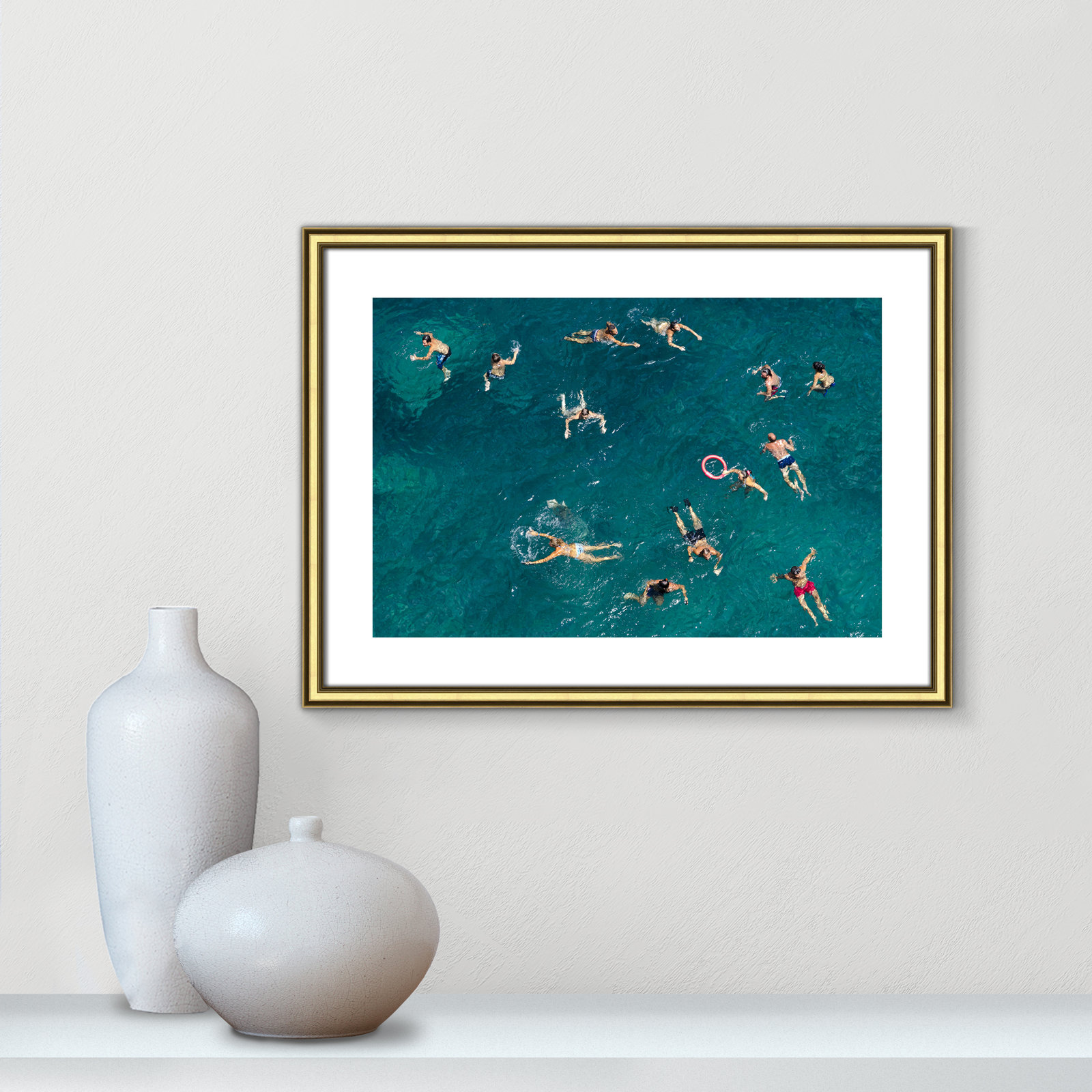 Norvell "Tonti" Print by Tonti, Gold Framed Paper, 17" H x 23" W x 0.88" D