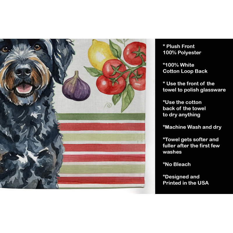 Serviette de cuisine noire portugaise, Black Portuguese Water Dog