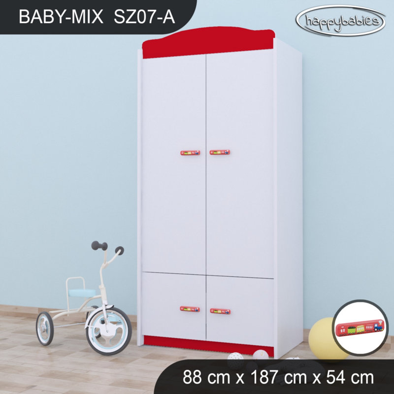 2 Door Wardrobe, Red