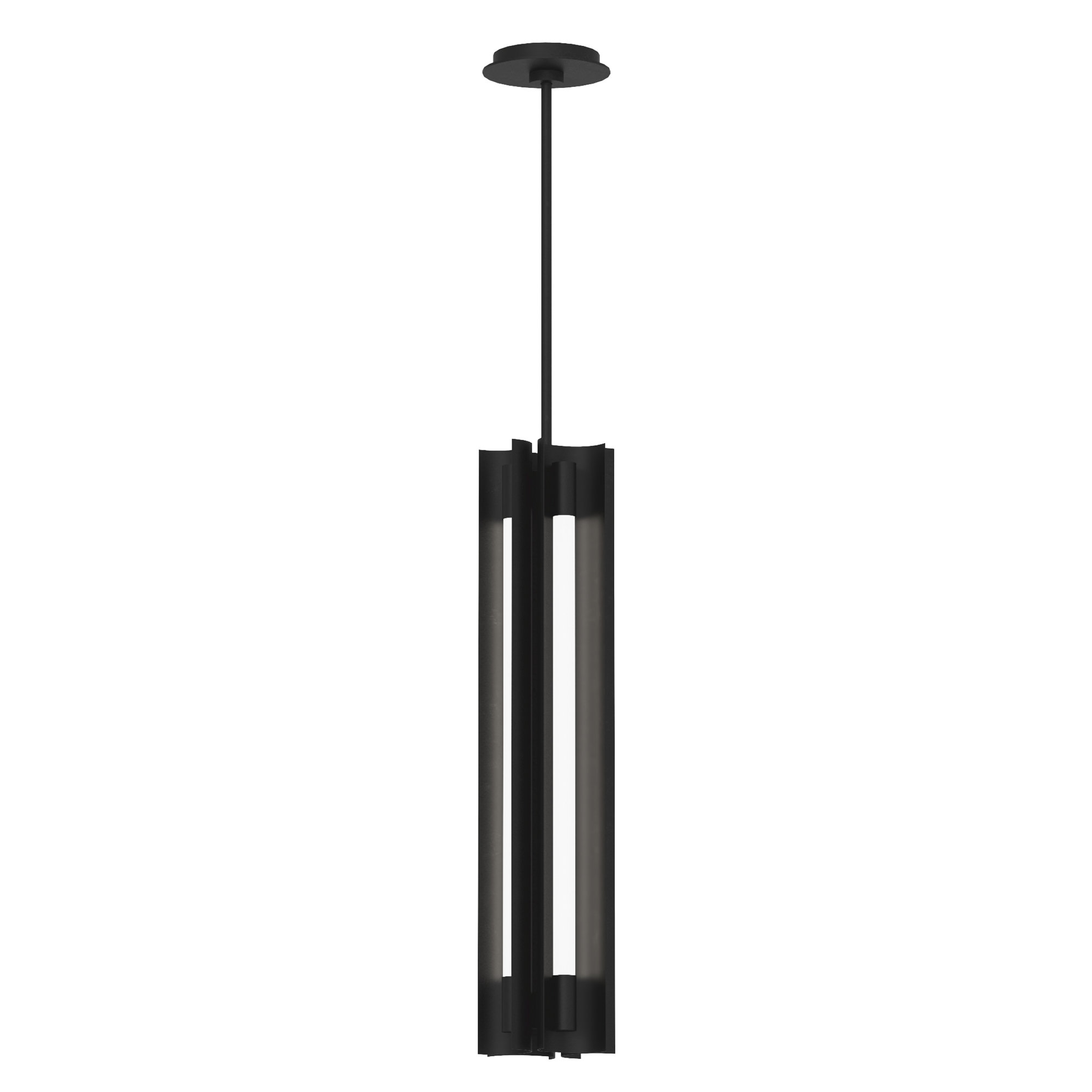Acrylic Steel Dimmable LED Pendant, Midnight Black, 4, 28" H x 5.38" W x 5.38" D