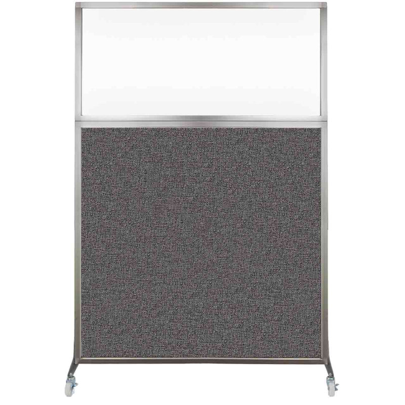 Cloison de bureau Hush - fenêtre transparente, 48", Gris anthracite