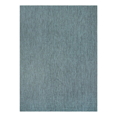Tapis bleu sarcelle intérieur / extérieur Sevim