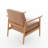 Wythe Mid Century Modern Genuine Leather Solid Wood Armchair-126018243