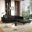 Canapé-lit gigogne de 234 cm (92,1 po), canapé-lit convertible 3 en 1 en similicuir avec accoudoirs ultra larges, canapé moderne capitonné, canapé 4 places avec 2 coussins pour salon-1311714389