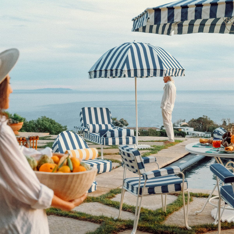 Patio 90'' W Umbrella, Blue/White