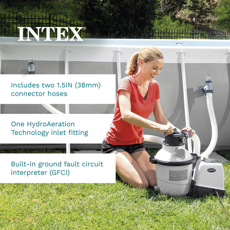 Intex Krystal Clear 1500 GPH Sand Filter Pump for Above Ground Swimming Pools