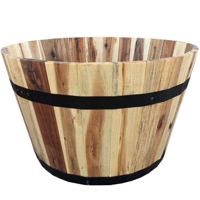 Corien Wood Barrel Planter