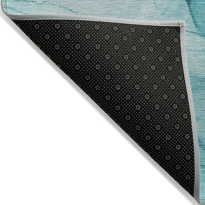 Tapis extérieur lavable antidérapant 2 pi x 3 pi bleu sarcelle
