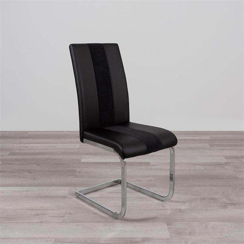 Admer 19'' H Upholstered Side Chair, Black, 1