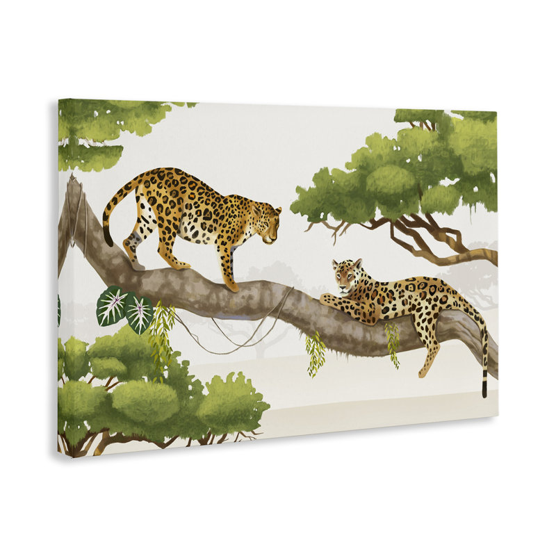 «Leopards Prowling on Branch» par Lucca Shappard, H 16 po x l 24 po