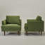 Ensemble de 2 fauteuils pivotants rembourrés Miller-1676801414