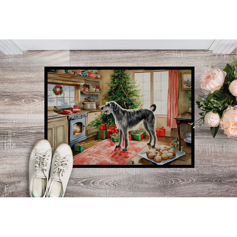 Paillasson Irish Wolfhound Christmas Cookies DAC3821, L 24 po x L 36 po