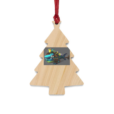 Nibblers the Misfit Shark Wooden Christmas Holiday Shaped Ornament
