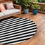 Tapis rond noir et blanc 8 po