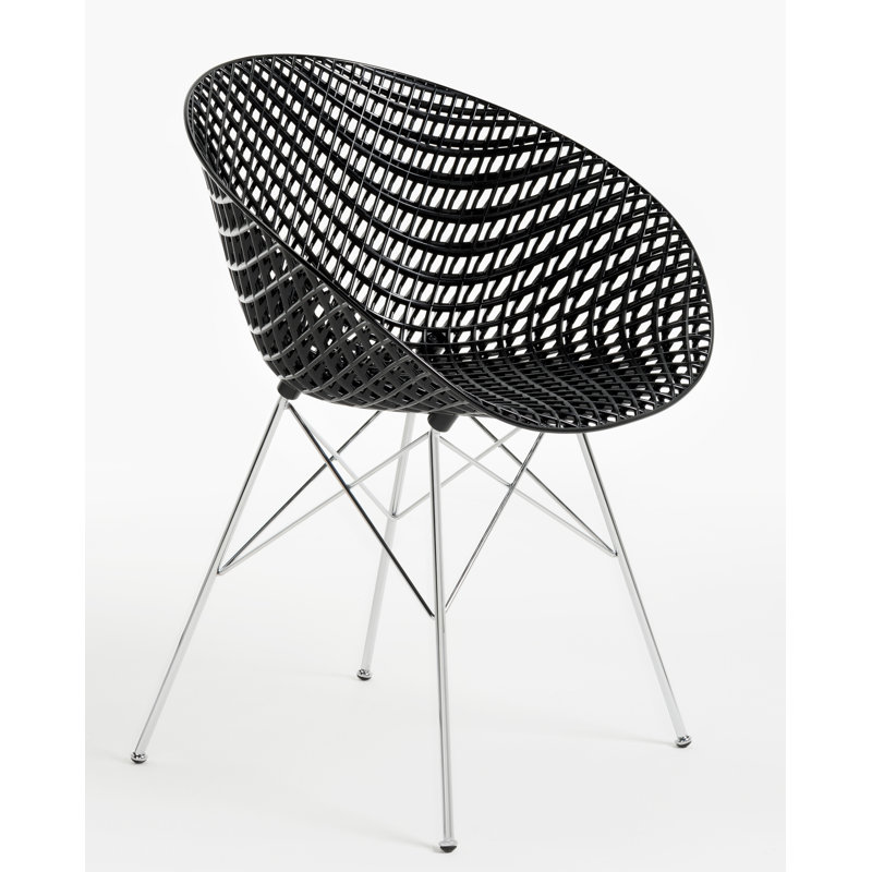 Chaise Smatrik, Noir, Chrome chrome