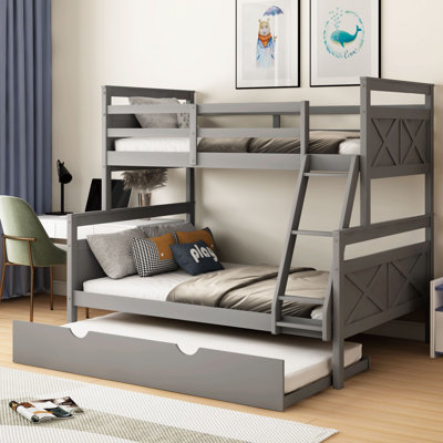 Forta Twin over Full Solid Wood Standard Bunk Bed with Trundle by Harriet Bee -  D574CCECFECF43DA8D81A853B485C074