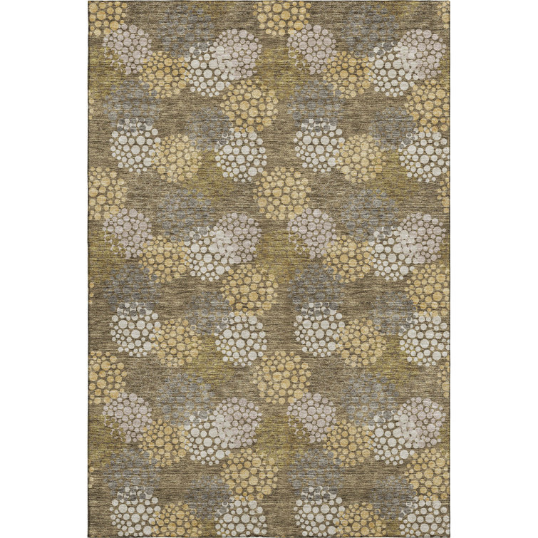 Premium Machine Washable Prisco Brown Rug