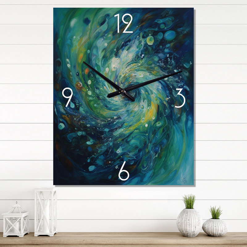 Jakelia - Horloge murale abstraite en marbre, H 40 po x l 30 po x P 1 po