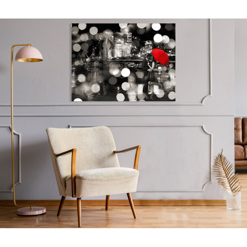A Kiss In The Night (bw) by Dianne Loumer - Wrapped Canvas Print, 60cm H x 80cm W x 4cm D