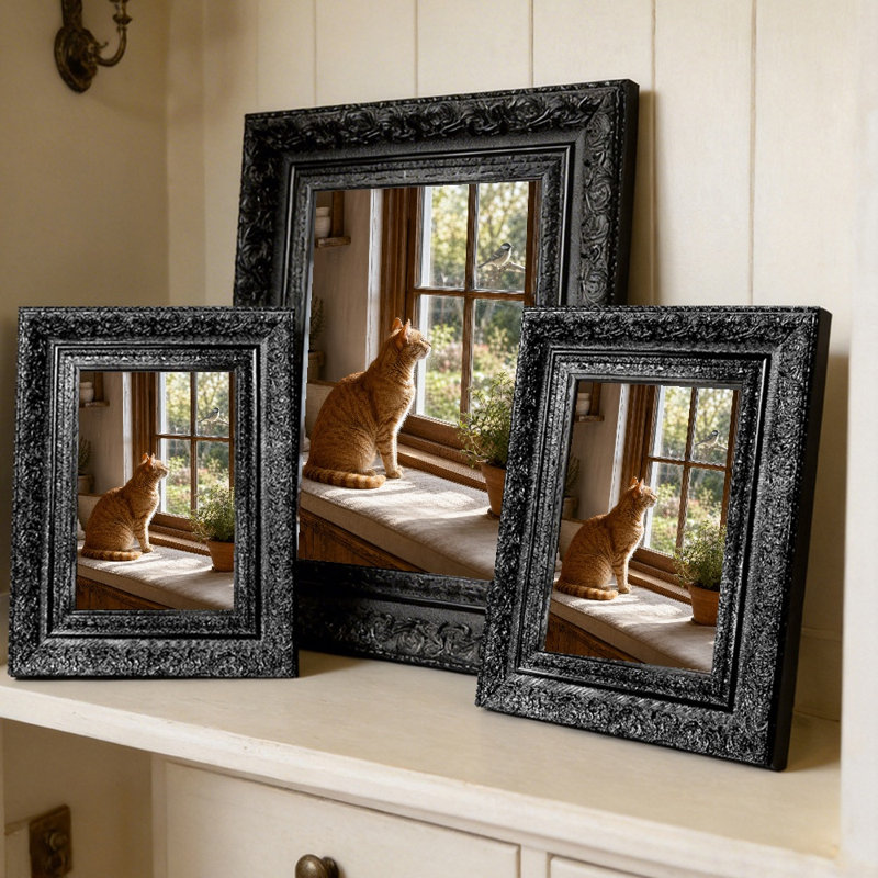 Cadre photo classique moderne 3 pièces 5 "x 7" noir pour pendaison de crémaillère, Black, 3, 5" W x 7" H