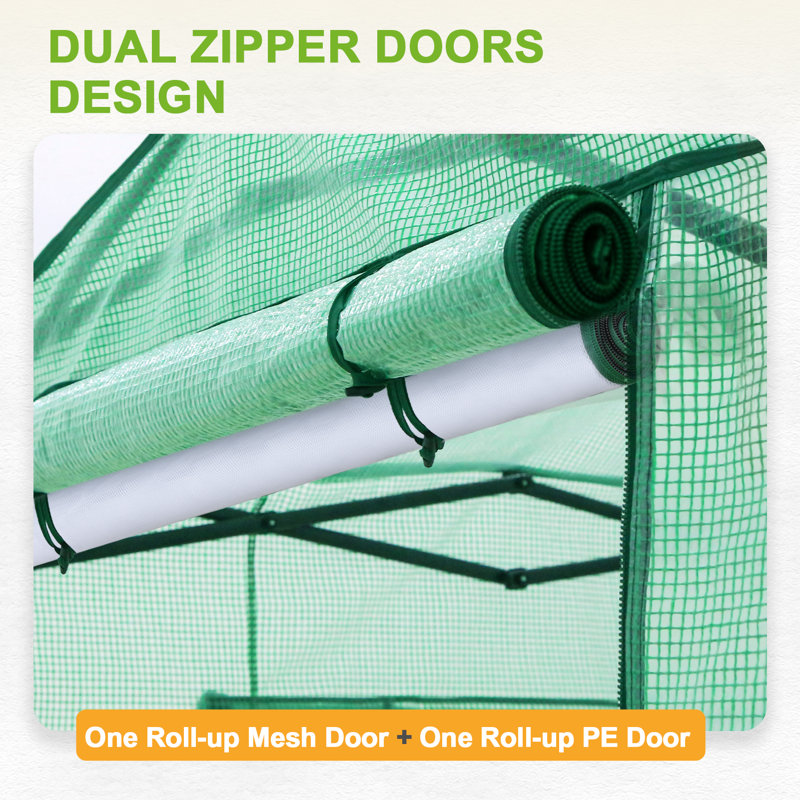 Eagle Peak 8x6 Green Steel Frame Walk-In Greenhouse