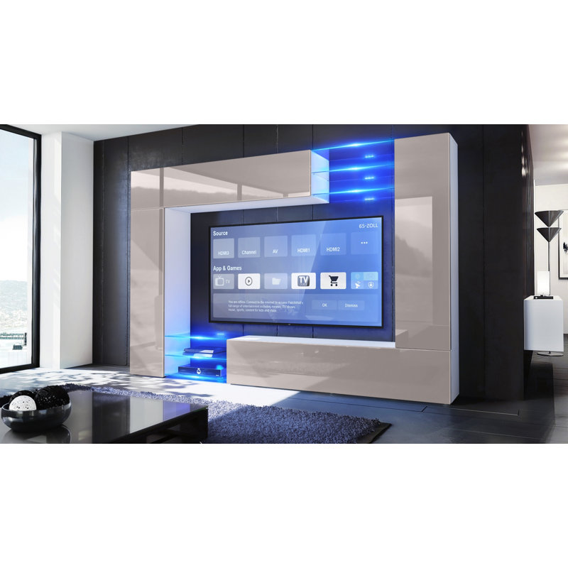 Duval Entertainment Center for TVs up to 78", Avola anthracite/White (matt), No