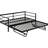 Black Twin Metal Daybed With 7 - Color Led And Pop Up Trundle, Industrial Style Bed, Solid Slats For Support Size Remote Controlled Led, Trundle That Can Be Adjusted, No Box Spring, Stable Mattress-1474122053