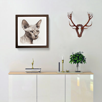 Sphynx Cat Drawing No.1 - Framed Print