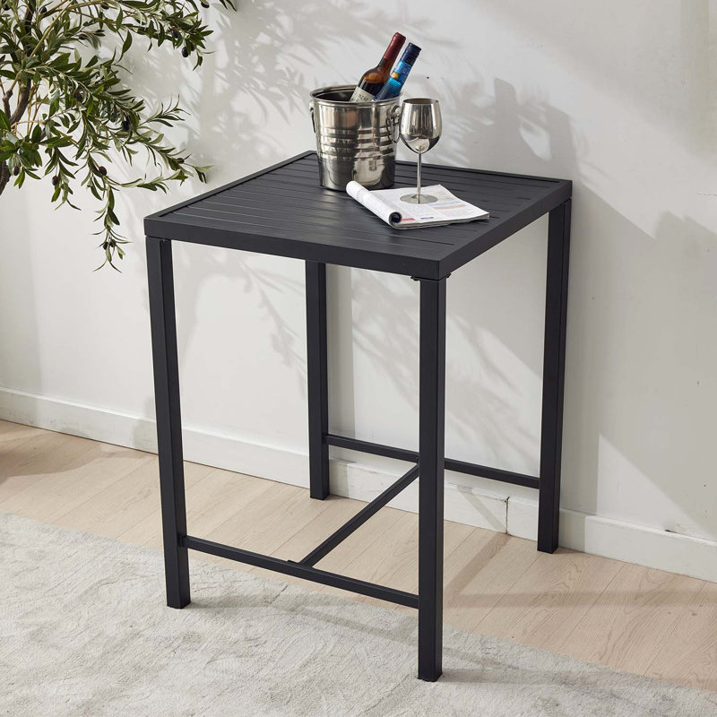 Table de bar, petite table de cuisine, table de hauteur de pub, table de cocktail de hauteur pour le salon, 35,8 x 27,9 x 5,5 pouces pour les espaces étroits, noir