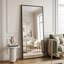Miroir surdimensionné sur toute la longueur avec support, miroir sur pied corps entier, miroir de plancher avec miroir mural rectangulaire en alliage d'aluminium-1494389483-1494389484