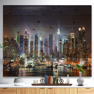 New York Times Square en lumière bleue - impression de paysage urbain