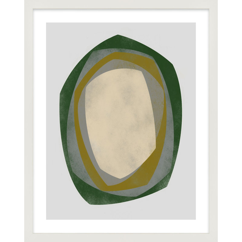 Geode 1 Painting by Jacques Pilon, White Framed, 25" H x 20" W