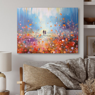 Couple Walking In Artful Romance - Couple Metal Wall Decor