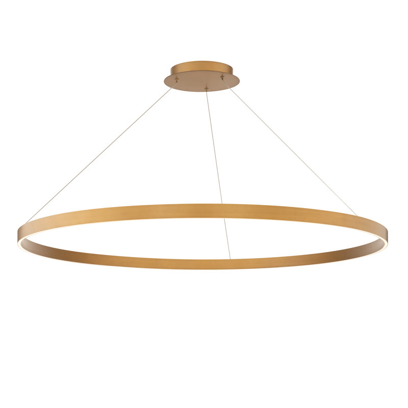 Sirius Unique Drum Dimmable LED Pendant, Antique Brass, 1.88" H x 47.88" W x 47.88" D