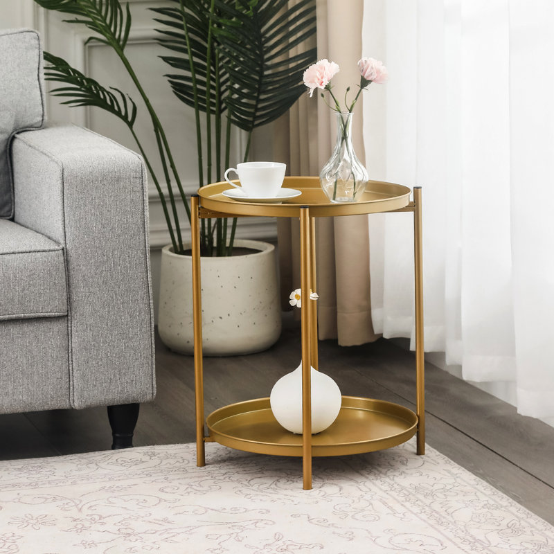 20.7 Height End Table Side Table, Gold