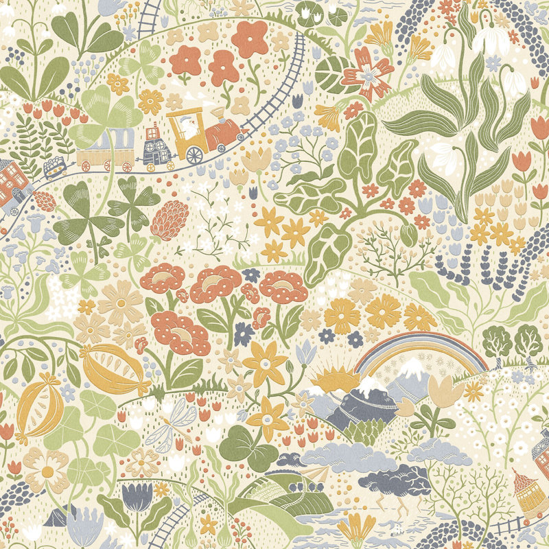 Galerie Resan Tåget Train Journey Wallpaper, Beige