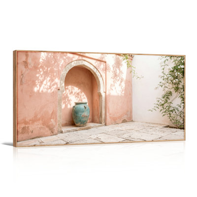 Ensemble de 1 tableau sur toile représentant une arche marocaine