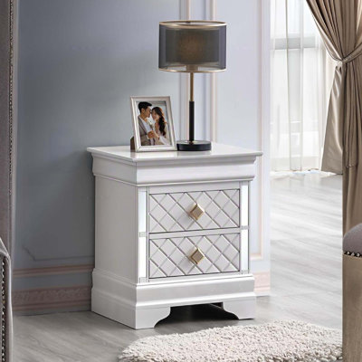 Table de chevet Verona G6735-N blanc perle