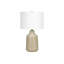 Lampe de table moderne en béton beige avec abat-jour en tissu ivoire, interrupteur à 3 voies et fabrication durable-657562879-657562874