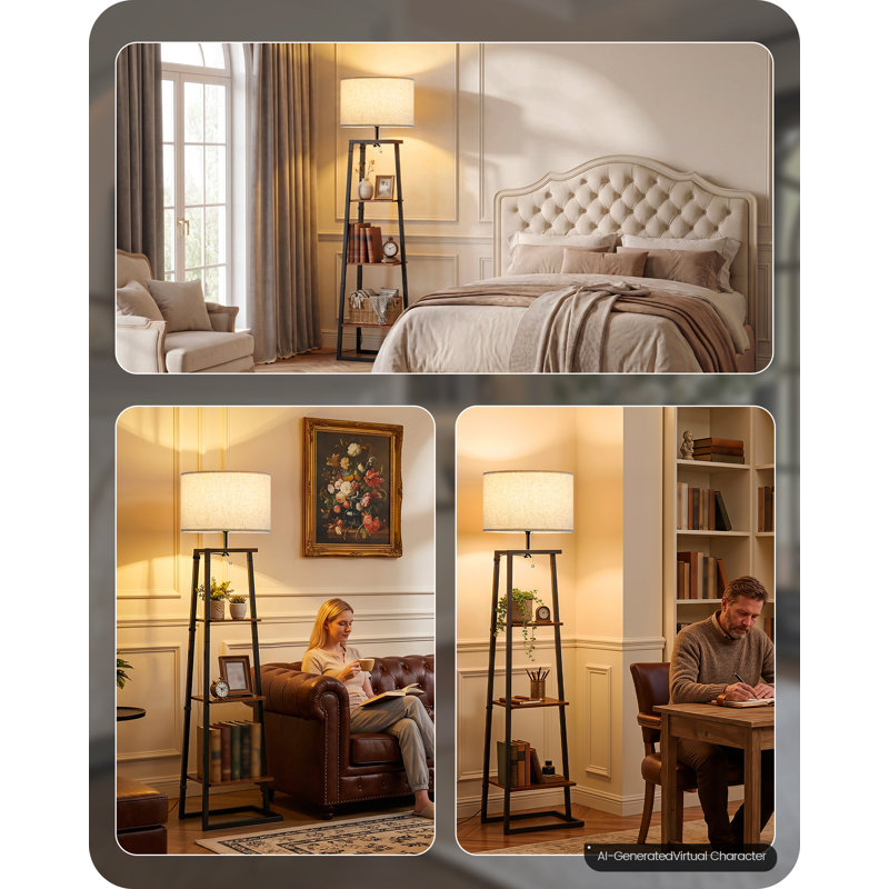 61.6 '' Dimmable Tray Table Floor Lamp