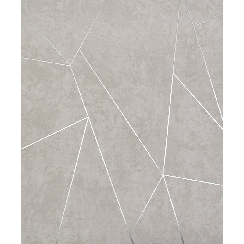 Rouleau de papier peint Hubbell L 32,8 pi x l 20,8 po Hubbell, Gris léger / argent