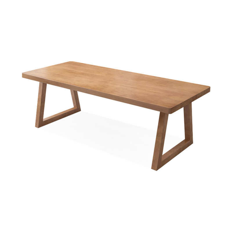Bureau rectangulaire brun en bois massif, H 29,53 po x l 94,49 po x P 39,37 po