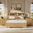 3 Pcs Bedroom Set- Dresser And Nightstand Sets For Bedroom, Modern Fluted 6-Drawer Dresser & 2-Drawer Nightstand Set Of 2