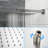10 Inch Square Dual Shower Head In Brushed Nickel - With -Balanced Valve, Rainfall And Handheld For A Refreshing Soothing Bath With Feature, 59" Hose Easy Installation-120951920